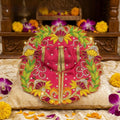 Premium Handcrafted Magenta Floral Ensemble for Deity